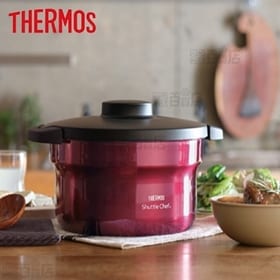 [レッド/2.8L (3～5人用)] サーモス/真空保温調理器シャトルシェフ｜調理鍋がふっ素コーティング加工に。こびりつきにくくて使いやすい！保温調理だから、手間のかかる料理もカンタン！