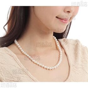 本真珠ネックレス&イヤリングセット 大粒7.5～8mmゆとり50cm 豪華2点セット