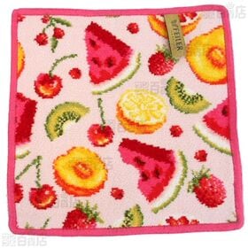 <Cupcakes(レモン)/FRUIT POTPOURRI(アザレア)>フェイラーハンドタオル 25cm×25cm