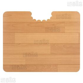 吸着拭けるフロアトイレマットウッド ショート ベージュ 巾55×奥行き43cm