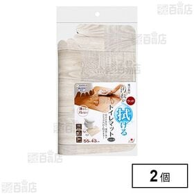 吸着拭けるフロアトイレマットウッド ショート ホワイト 巾5...