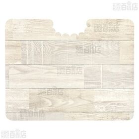 吸着拭けるフロアトイレマットウッド ショート ホワイト 巾55×奥行き43cm