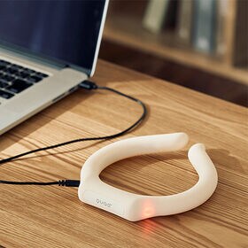 【グレー】QUADS(クワッズ)/充電式ヒートネックリング「ポッカ」(温度調整3段階/ふんわり専用カバー付)/QS554GY 
