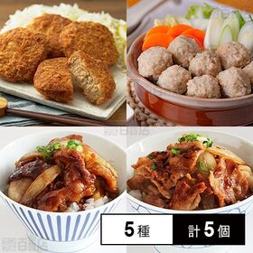 [冷凍]【5種計5個】国産牛豚鶏肉使用の厳選お肉料理セット(...