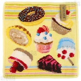 ＜Cupcakes(レモン)/PINK AND SWEET(ラズベリー)＞フェイラーハンドタオル 25×25cm