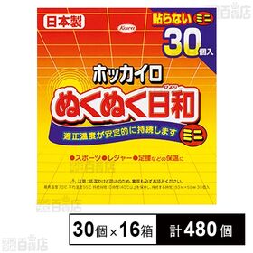 [計480個]興和 ホッカイロ ぬくぬく日和 貼らない ミニ 30個×16箱 | 適正温度安定的に持続、スポーツ・レジャー・足腰などの保温に
