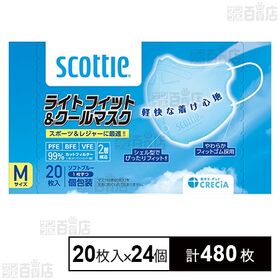 スコッティ ライトフィットクールマスク ブルー Mサイズ 20枚入 