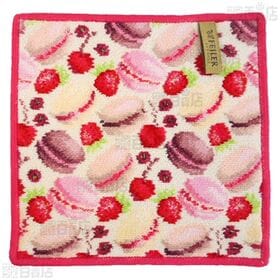 【LOVELY BEAR(メイグリーン)/MACARONS BEIGE(ピンク)】フェイラーハンドタオル 25×25cm