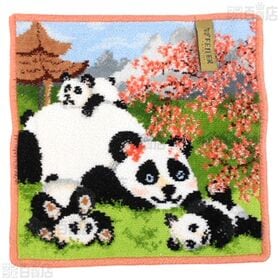 【MAMA BEAR(アプリコット)/MACARONS BEIGE(ピンク)】フェイラーハンドタオル 25×25cm