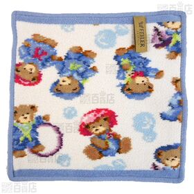 【FLUFFY FRIENDS(アプリコット)/LITTLE SKIPPERS(ライトブルー)】フェイラーハンドタオル 25×25cm