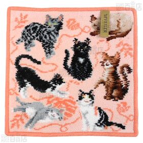 【FLUFFY FRIENDS(アプリコット)】フェイラーハンドタオル 25×25cm