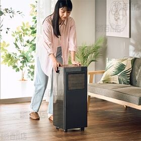 【ブラックウッド】QUADS(クワッズ)/オートルーバー付 ポータブルエアコン(冷風・送風・除湿モード搭載/室温設定/キャスター付)/QS619BW 