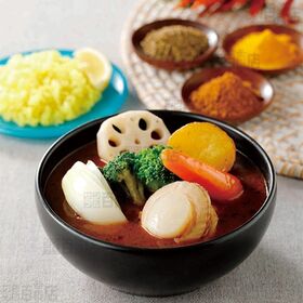 ホタテと彩り野菜のスープカレー / 豚角煮と彩りチキンのスープカレー