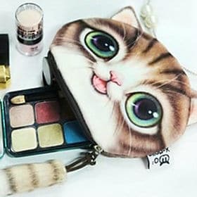 【A×B】しっぽが付いてよりキュートな 猫顔 ポーチ2個セット