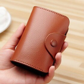 【キャメル】使いやすい 牛床革 アコーディオンカードケース