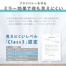 【幅100×丈133(cm)】ミラーレースカーテン 2枚組【防炎効果 UVカット 遮像】