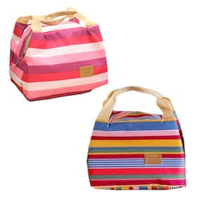 可愛い♪ランチ保温バッグ 2個セット(ピンク×ブルー)