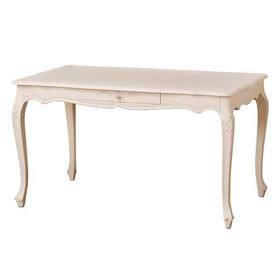 【ホワイト】コモ ダイニングテーブル135 | アンティーク調で高級感あふれるテーブルです