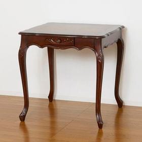 【ブラウン】コモダイニングテーブル75 | 猫足で高級感があり、華やかな空間を演出します。