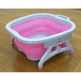 【ピンク】ASHI湯 | コンパクトに折りたためて持ち運びラクラク♪どこでも足湯ができちゃう