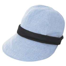 【頭囲56~59cm/ブルー】小顔に見える涼感UVカットクロッシェ帽子