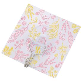 【4個セット／ボタニカルピンク×イエロー】面で貼る魔法のフック