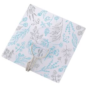 【4個セット／ボタニカルブルー×グレー】面で貼る魔法のフック