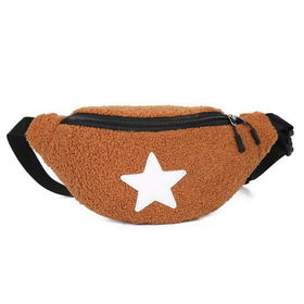 【ブラウン】もこもこスターウエストバッグ
