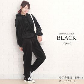 ベロアセットアップ レディース やわらか 光沢 おしゃれ【vl-5354