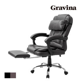 【ブラック】Gravina プレジデントリクライニングチェア フットレスト付き | 贅沢な座り心地高級感漂う風格のプレジデントリクライニングチェア