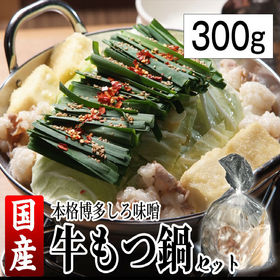 【300g】本格博多しろ味噌もつ鍋セット （もつ、スープ、麺...