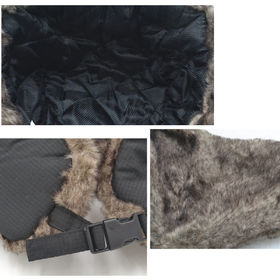 【グレー】フェイスマスク ネックウォーマー ファー 帽子 耳付き 防寒 ウインタースポーツ