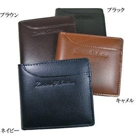 【ブラック】ルチアーノバレンチノ 牛革2つ折財布　LUV-8004