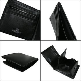 【ブラック】ルチアーノバレンチノ 牛革2つ折財布　LUV-8004