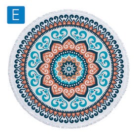 【E】ビーチタオル 丸型 円型 大判 タオル ビーチマット バスタオル ソファ ブランケット ラグ