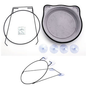 【ブラウン】猫用 ハンモック ねこ ネコ ベッド ペット トレイ 窓 吸盤 簡単