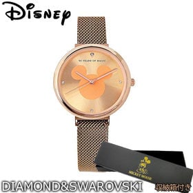 【ピンクゴールド】ダイヤモンド スワロフスキー使用【マグネット式 ミッキー生誕90周年 腕時計】 | ベルト調整も自由自在ですので、タートル等の長袖の上からもお付け頂けます。