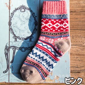 【ピンク】レディース 靴下 5足セット 秋冬 暖かい かわい...
