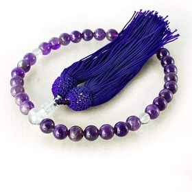 天然アメジスト8mm念珠 TN | 冠婚葬祭の必需品。高貴な紫が上品なカラー！専用ポーチ付