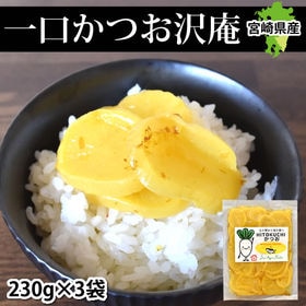 【計690g(230g×3袋)】ひとくちかつお沢庵  宮崎県産 | たくあんとかつお風味
