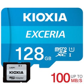 microSDXC 128GB Kioxia UHS-I U1 100MB/S FULL HD録画 | Kioxia（旧Toshiba）専用SDアダプター付き