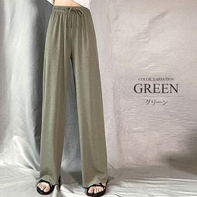 グリーンl プリーツリラックスワイドパンツを税込 送料込でお試し サンプル百貨店 株式会社viale