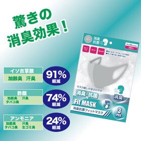 【3枚入り×10袋/グレー】消臭フィットマスク同色30枚組