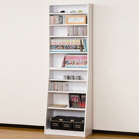 【ホワイト】大容量ホームシェルフ W60 | サイズに合わせて収納できる便利な書棚！