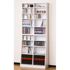 【ホワイト】大容量ホームシェルフW75 | サイズに合わせて収納できる便利な書棚！