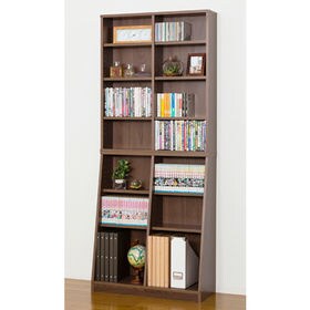 【ウォルナット】大容量ホームシェルフ W75 | サイズに合わせて収納できる便利な書棚！