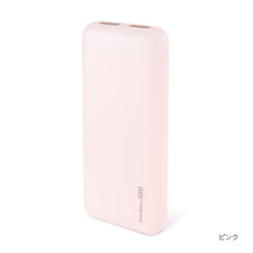 【ピンク】 モバイルバッテリー 2ポート 5000mAh s...