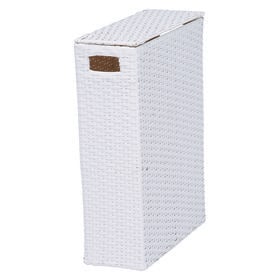 【ホワイト】トイレットペーパーボックス 高さ47cm | お手入れ簡単な素材で、ペーパーロールもたくさん収納できるトイレラック