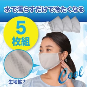 【5枚組/グレー】ひんやりクールタオルマスク