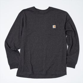 Lサイズ[CARHARTT]Tシャツ M W L/S POCKET T-SHIRT ダークグレー | ポケットがワンポイントとなったオーバーサイズTシャツ！
